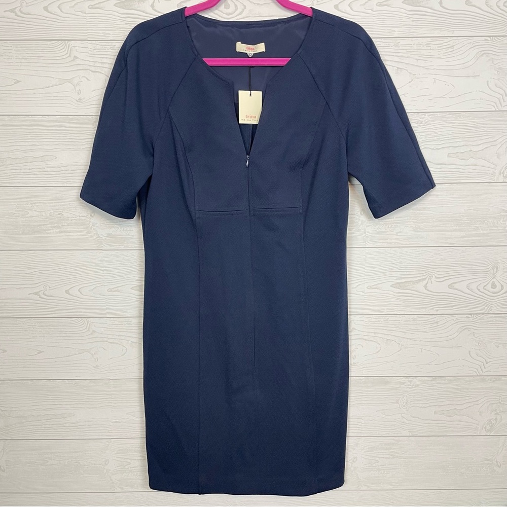 Trina Turk Navy Blue Career Dress Size 10 NWT